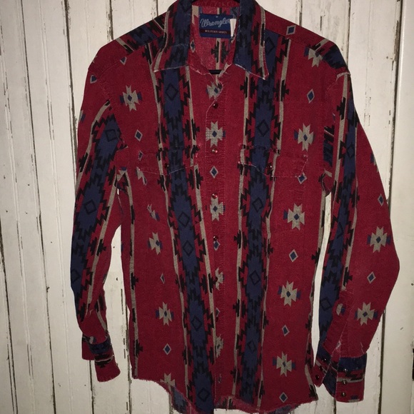 Vintage Other - VTG Aztec Western button down Country wrangler